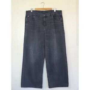American Eagle Low Rise Skater Jeans  Womens Size 18 Black Wash Wide Leg Baggy